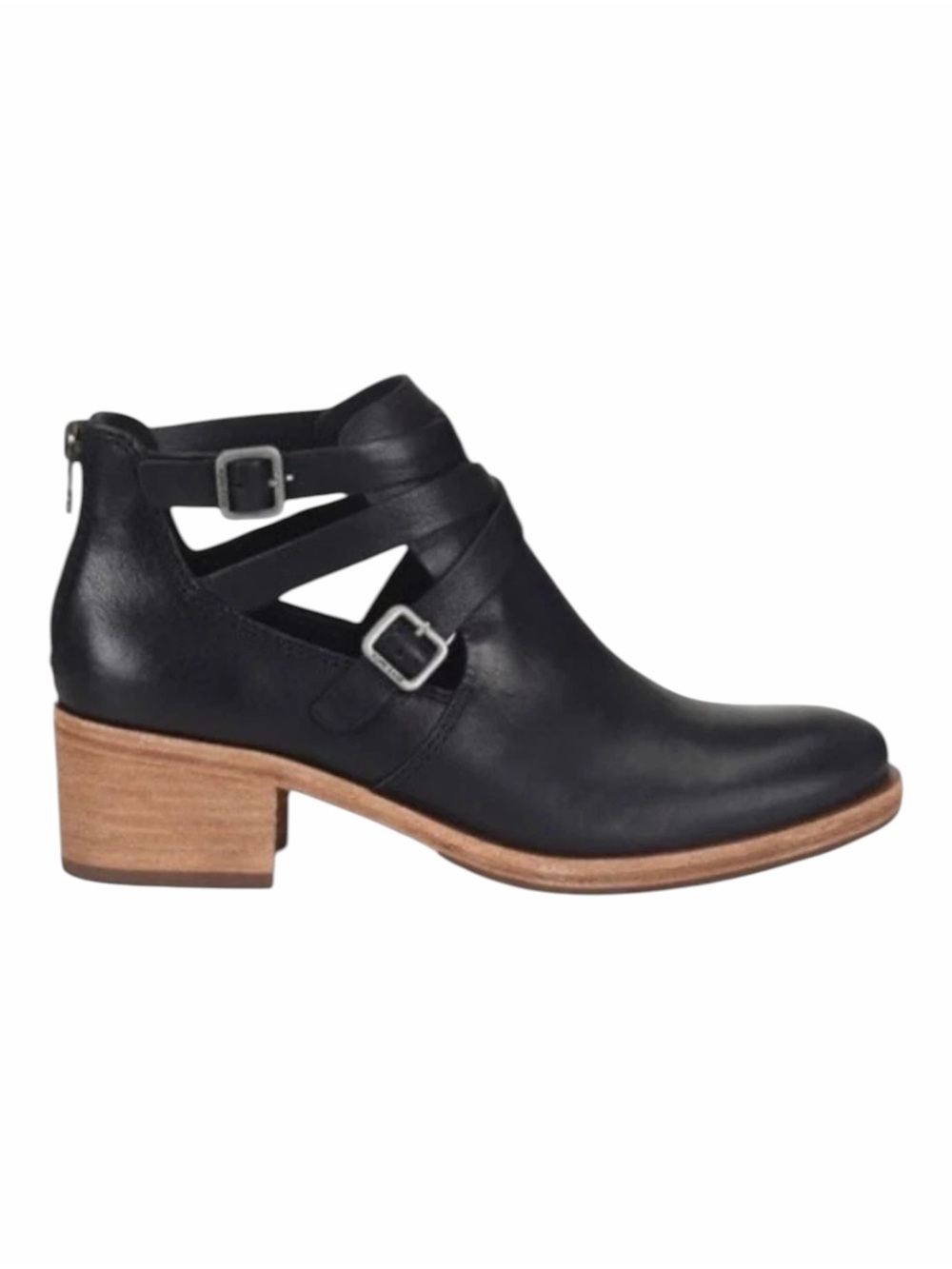 KORK-EASE Jardin Leather Ankle Boots Black Buckle Strappy Comfort Shoes Size 9.5